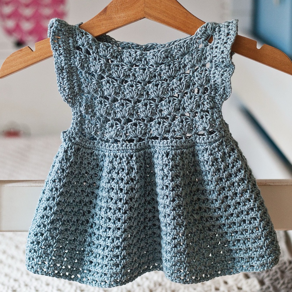Handmade Blue Crochet Baby Dress